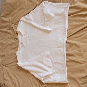 Women's white cropped tshirt sweatshirt